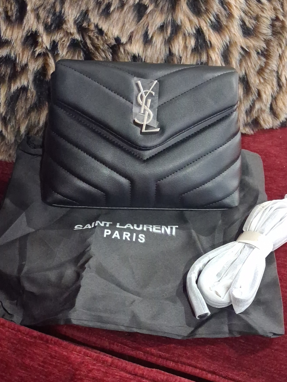 NWT Womens Black Saint Laurent Loulou Toy crossbody bag